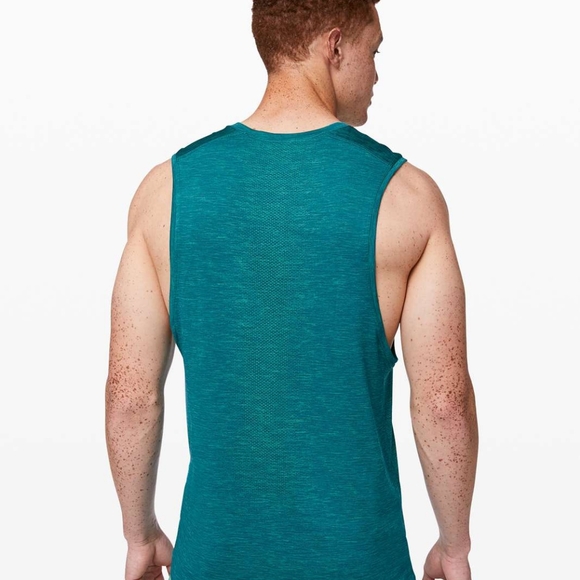 Lululemon Metal Vent Tech Muscle Tank Tropix Green / Shark Teal - Picture 3 of 10